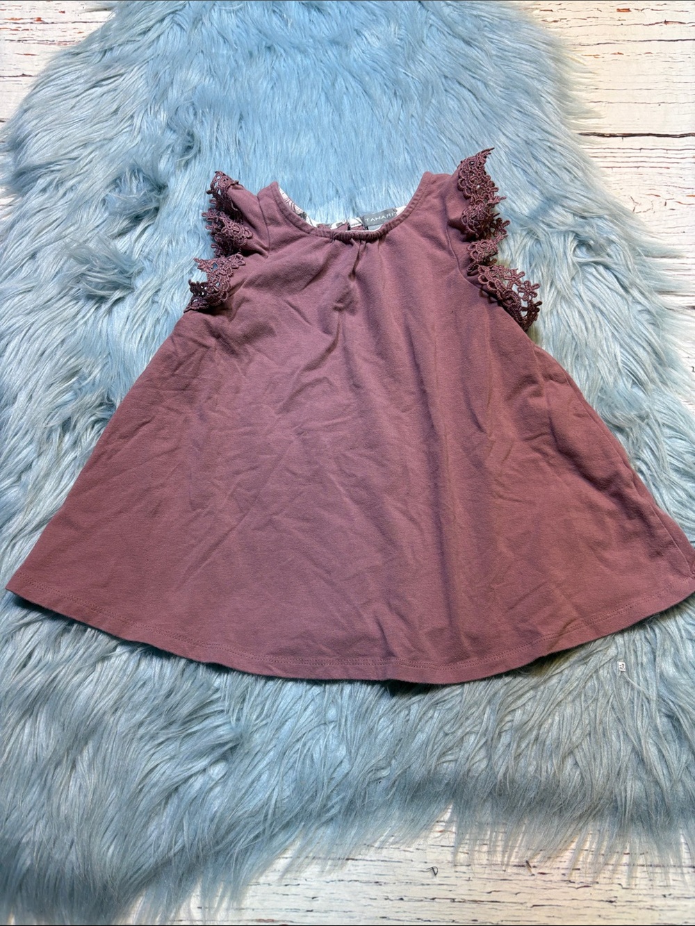 Tahari Mauve Pink Lace-Trim Tank sz 2T